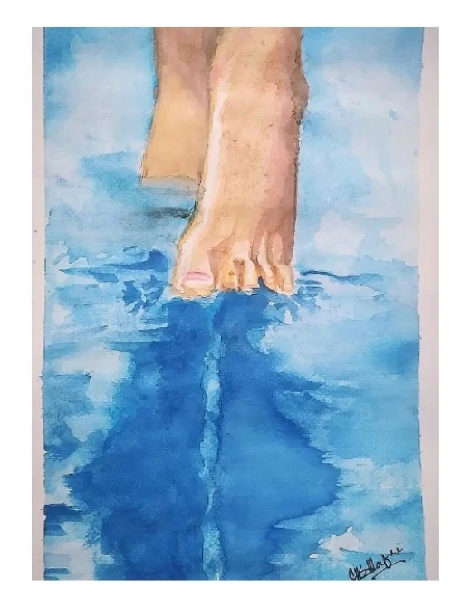 Steps Into Blue painting